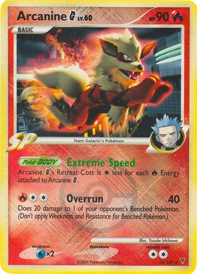 Arcanine G - 15/147 (League Promo) (League and Championship) Light Play Reverse Holofoil