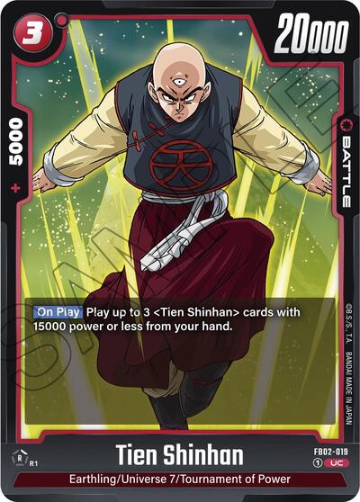 Tien Shinhan FB02-019 (Blazing Aura) Near Mint