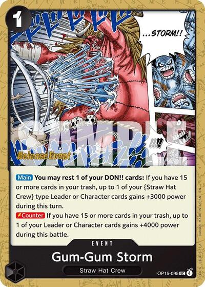 Gum-Gum Storm (Adventure on Kami's Island Release Event Cards) Near Mint - Nick Nack's Full Frontal Attack