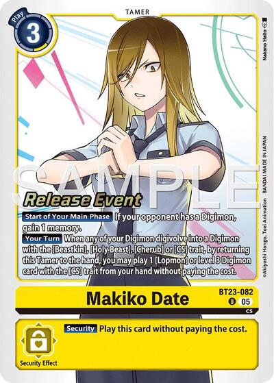 Makiko Date (Hackers' Slumber Release Event Cards) Near Mint Foil