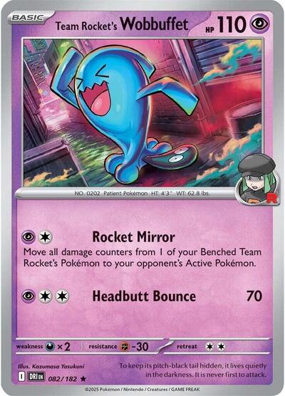 Team Rocket's Wobbuffet (SV10: Destined Rivals) Near Mint Holofoil