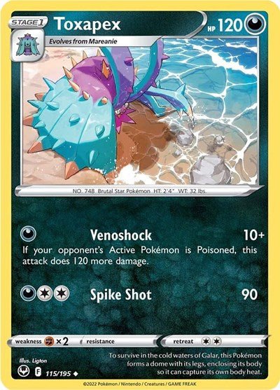 Toxapex (SWSH12: Silver Tempest) Near Mint - Nick Nack's Full Frontal Attack