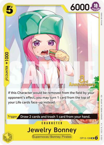 Jewelry Bonney (109) (Carrying On His Will: 3rd Anniversary Tournament Cards) Near Mint - Nick Nack's Full Frontal Attack