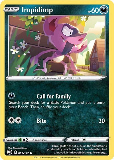 Impidimp (SWSH09: Brilliant Stars) Near Mint - Nick Nack's Full Frontal Attack