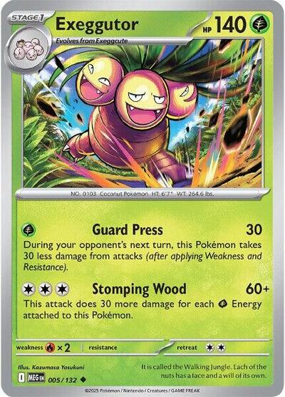 Exeggutor - 005 (ME01: Mega Evolution) Near Mint Reverse Holofoil - Nick Nack's Full Frontal Attack