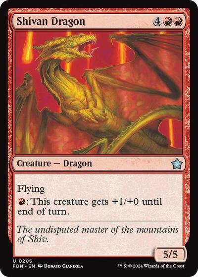Shivan Dragon (Foundations) Near Mint Foil - Nick Nack's Full Frontal Attack