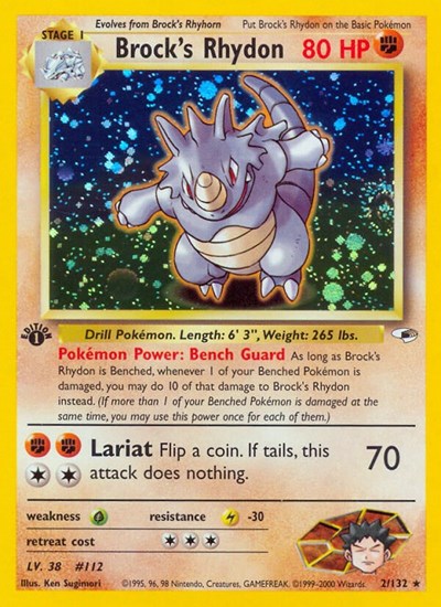 Brock's Rhydon (Gym Heroes) Damaged / Poor Holofoil Unlimited
