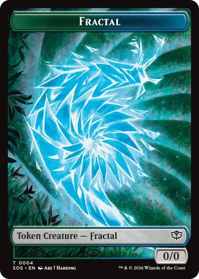 Fractal (0004) / Elemental (0002) Double - Sided Token (Secrets of Strixhaven) Near Mint - Nick Nack's Full Frontal Attack