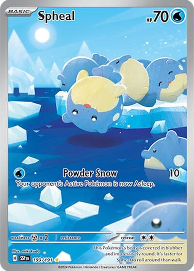 Spheal - 199 (SV08: Surging Sparks) Near Mint Holofoil - Nick Nack's Full Frontal Attack