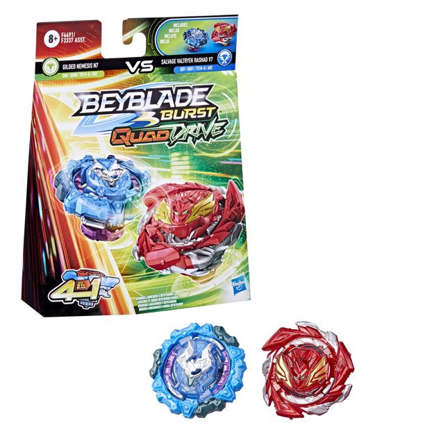Beyblade Burst QuadDrive Gilded Nemesis N7 & Salvage Valtryek Rashad V7 2-Pack