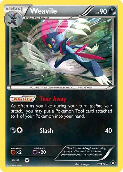 Weavile (XY - Steam Siege) Medium Play - Nick Nack's Full Frontal Attack
