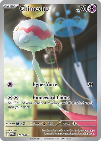 Chimecho - 179 (SV06: Twilight Masquerade) Near Mint Holofoil - Nick Nack's Full Frontal Attack
