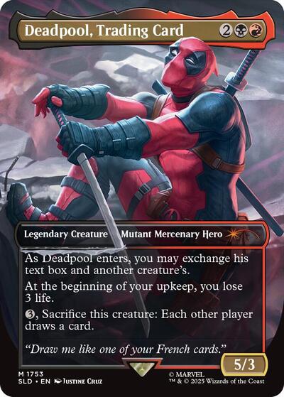 mtg draw card Deadpool, Trading Card - Secret Lair Drop Series [MYTHIC RARE] [Near Mint]