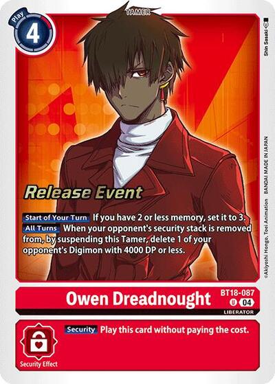 Owen Dreadnought (Release Special Booster 2.0 Pre - Release Cards) Near Mint Foil - Nick Nack's Full Frontal Attack