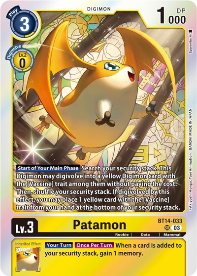 Patamon (Blast Ace) Near Mint Foil