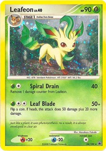 Leafeon - 24/100 (DP Majestic Dawn) (Deck Exclusives) Damaged / Poor Holofoil