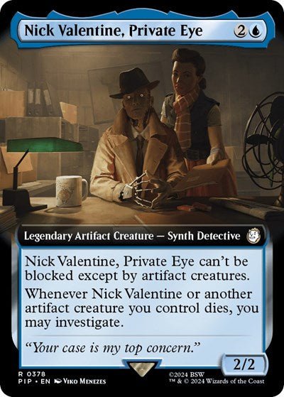 Nick Valentine, Private Eye (Extended Art) (Universes Beyond: Fallout) Near Mint - Nick Nack's Full Frontal Attack