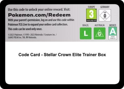 Code Card - Stellar Crown Elite Trainer Box (SV07: Stellar Crown) Near Mint - Nick Nack's Full Frontal Attack
