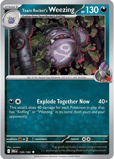 Team Rocket's Weezing - 126 (SV10: Destined Rivals) Near Mint - Nick Nack's Full Frontal Attack