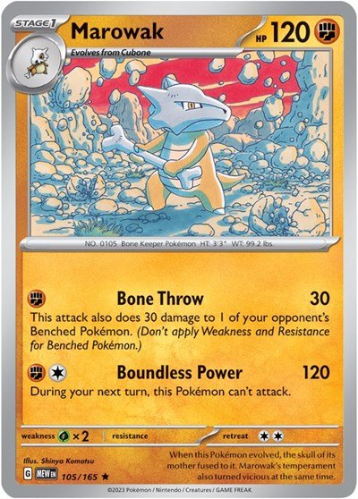 Marowak (Scarlet and Violet: 151) Near Mint Holofoil - Nick Nack's Full Frontal Attack
