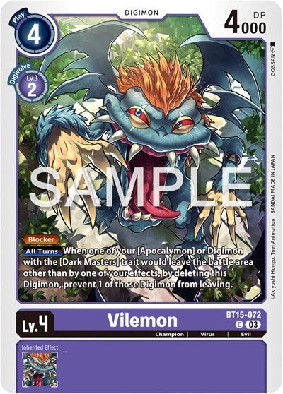 Vilemon (Exceed Apocalypse) Near Mint - Nick Nack's Full Frontal Attack