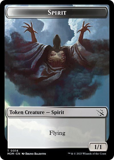 Spirit Token (0014) (March of the Machine) Near Mint - Nick Nack's Full Frontal Attack