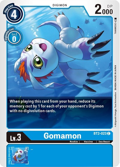 Gomamon BT2-023 (Release Special Booster) Near Mint