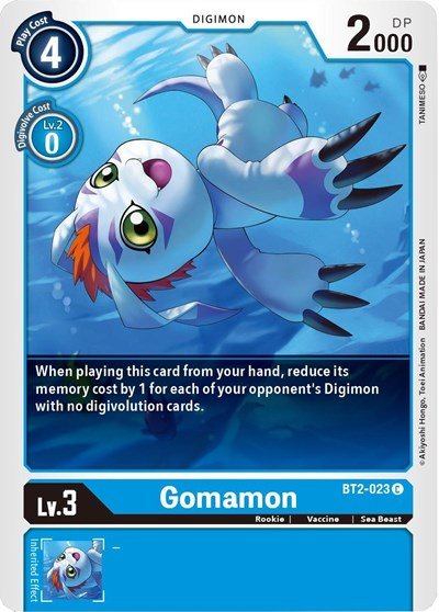 Gomamon BT2 - 023 (Release Special Booster) Near Mint - Nick Nack's Full Frontal Attack