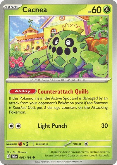 Cacnea - 005 (Scarlet and Violet: Base Set) Near Mint - Nick Nack's Full Frontal Attack