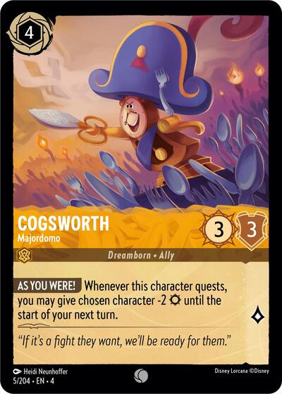 Cogsworth - Majordomo (Ursula's Return) Near Mint - Nick Nack's Full Frontal Attack