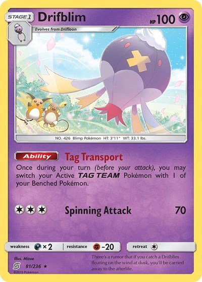 Drifblim (SM - Unified Minds) Near Mint - Nick Nack's Full Frontal Attack