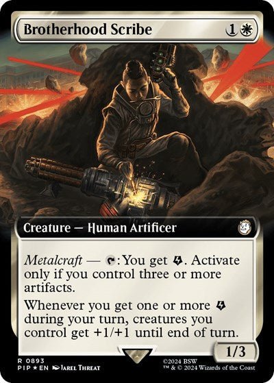 Brotherhood Scribe (Extended Art) (Surge Foil) (Universes Beyond: Fallout) Near Mint Foil - Nick Nack's Full Frontal Attack