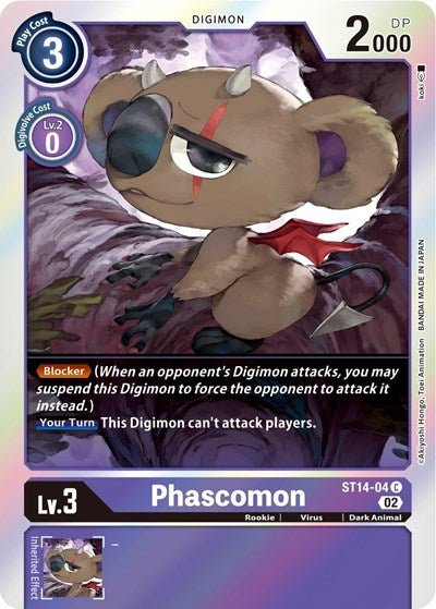 Phascomon (Starter Deck 14: Beelzemon Advanced Deck Set) Near Mint Foil - Nick Nack's Full Frontal Attack