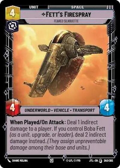 Fett's Firespray Feared Silhouette (Jump to Lightspeed) Near Mint - Nick Nack's Full Frontal Attack