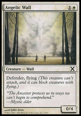 Angelic Wall (10th Edition) Light Play Foil - Nick Nack's Full Frontal Attack