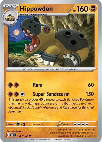 Hippowdon (SV10: Destined Rivals) Near Mint - Nick Nack's Full Frontal Attack