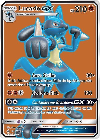 Lucario GX (Full Art) (SM - Forbidden Light) Near Mint Holofoil - Nick Nack's Full Frontal Attack