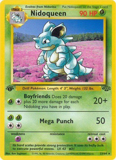 Nidoqueen (23) (Jungle) Damaged / Poor Unlimited - Nick Nack's Full Frontal Attack
