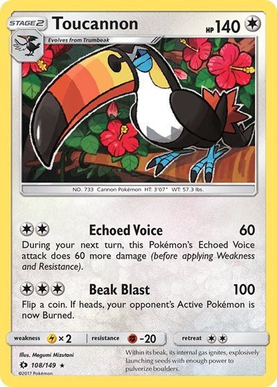 Toucannon (SM Base Set) Heavy Play - Nick Nack's Full Frontal Attack