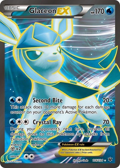 Glaceon EX (Full Art) (XY - Fates Collide) Near Mint Holofoil - Nick Nack's Full Frontal Attack