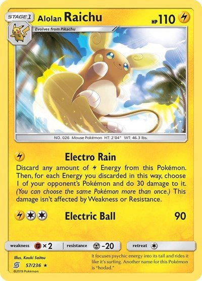 Alolan Raichu (SM - Unified Minds) Near Mint Holofoil - Nick Nack's Full Frontal Attack