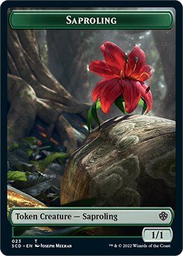Saproling / Human Warrior Double-sided Token (Commander 2022 Starter Decks) Near Mint - Nick Nack's Full Frontal Attack