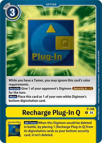 Recharge Plug - In Q P - 146 (Store Tournament 2024 Jul. Sep. Participation Pack) (Digimon Promotion Cards) Near Mint - Nick Nack's Full Frontal Attack