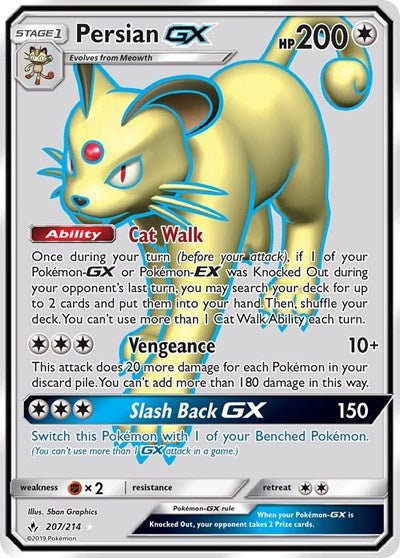 Persian GX (Full Art) (SM - Unbroken Bonds) Near Mint Holofoil - Nick Nack's Full Frontal Attack