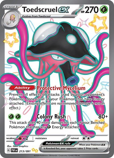 Toedscruel ex - 213 (SV: Paldean Fates) Near Mint Holofoil - Nick Nack's Full Frontal Attack