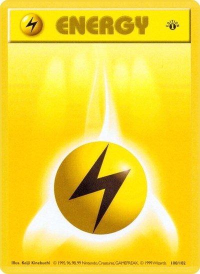Lightning Energy (Base Set (Shadowless)) Medium Play Unlimited - Nick Nack's Full Frontal Attack
