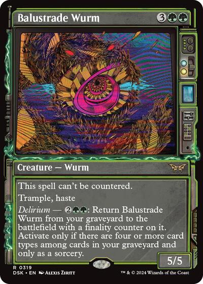 Balustrade Wurm (Showcase) (Duskmourn: House of Horror) Near Mint - Nick Nack's Full Frontal Attack