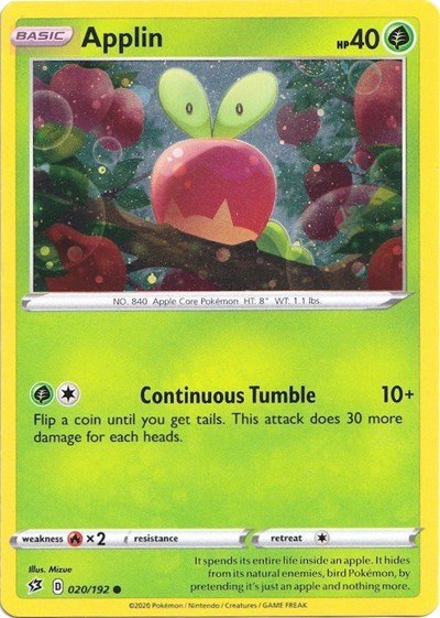 Applin - 020/192 (Cosmos Holo) (Blister Exclusives) Near Mint Holofoil - Nick Nack's Full Frontal Attack