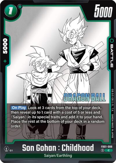 Son Gohan : Childhood (Manga Booster 01) Near Mint - Nick Nack's Full Frontal Attack