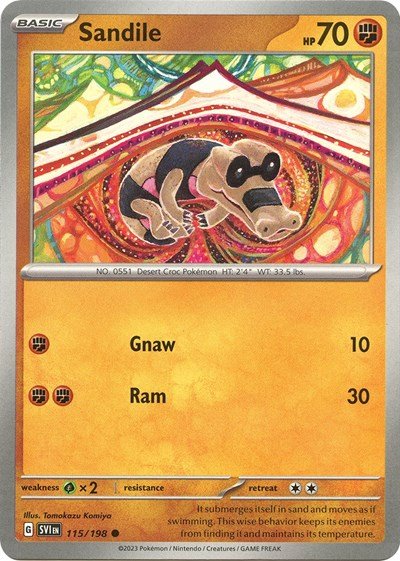 Sandile - 115 (Scarlet and Violet: Base Set) Near Mint - Nick Nack's Full Frontal Attack